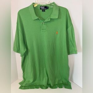 Polo Ralph Lauren VINTAGE lime green short sleeve men polo shirt size‎ XL